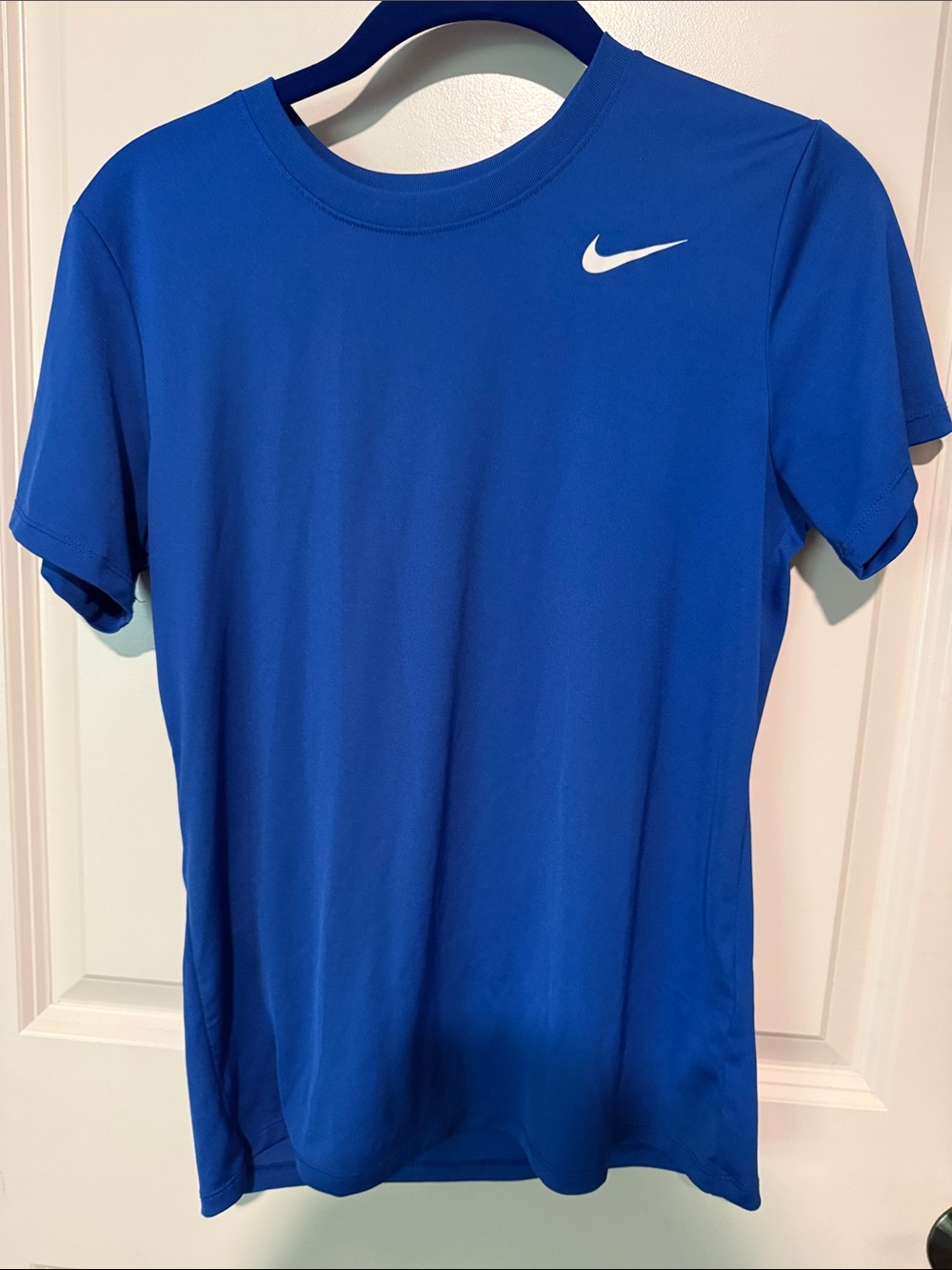 Nike Blue Dri-FIT Short Sleeve Tee with White Swoosh